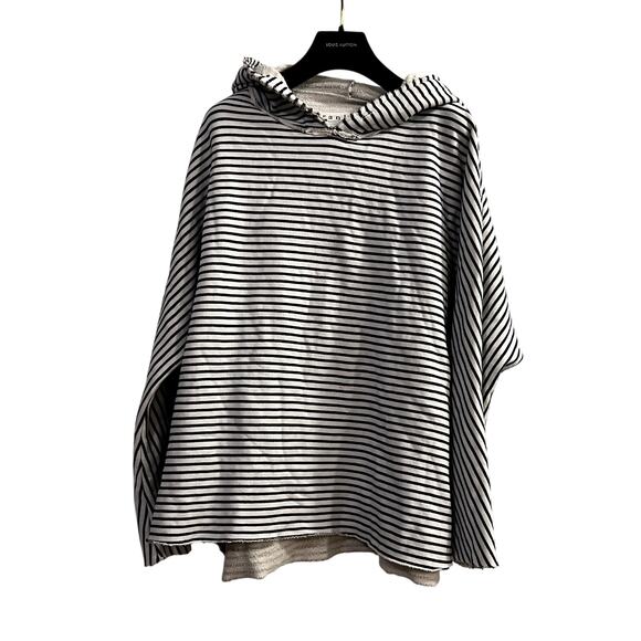 Frank & Eileen striped hoodie white black size M - Picture 3 of 7